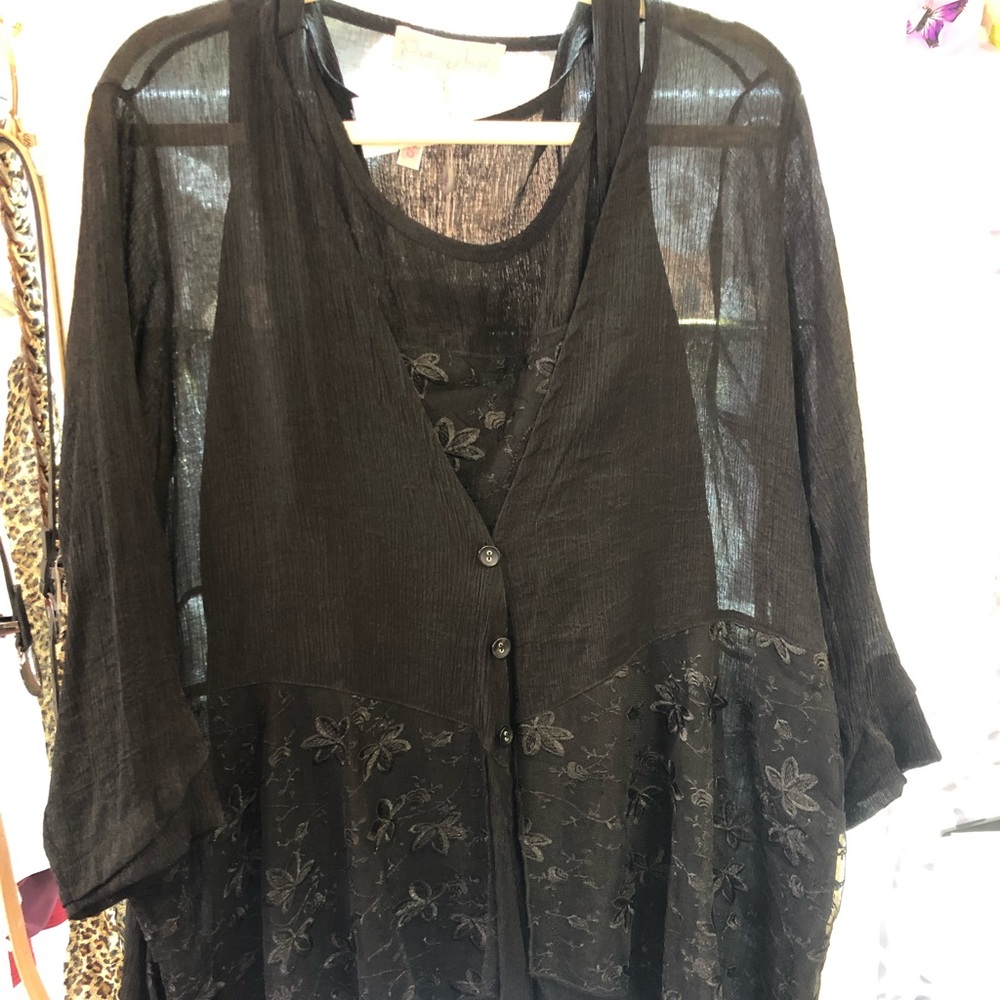 Button vintage 2 piece blouse